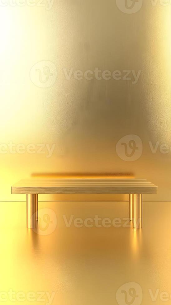 Gold Table on Gold Surface and Wall photo