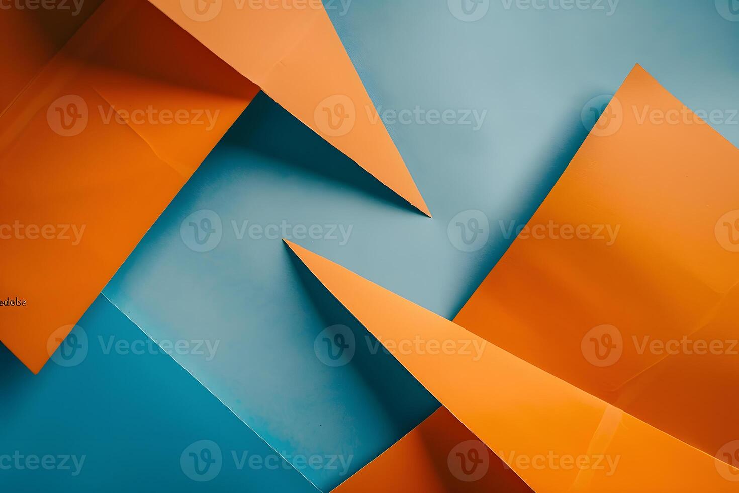 Intersecting Orange and Teal Geometric Planes photo