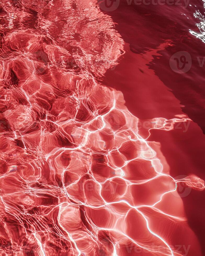 Red Water Surface Light Reflections photo