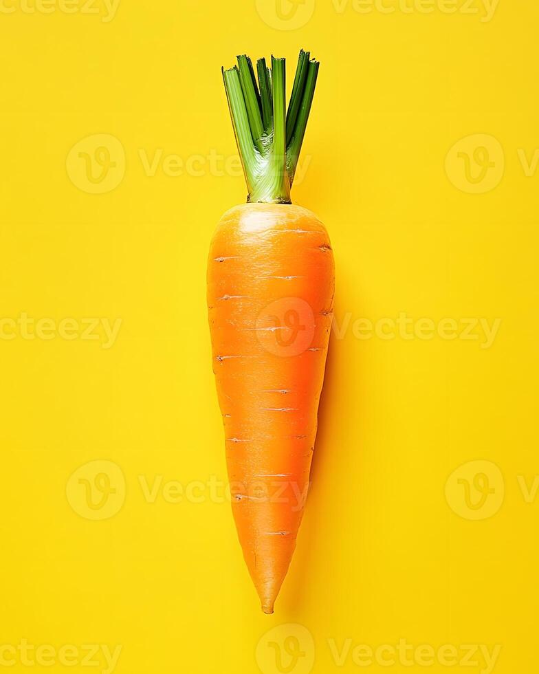 A Carrot on Yellow Background photo