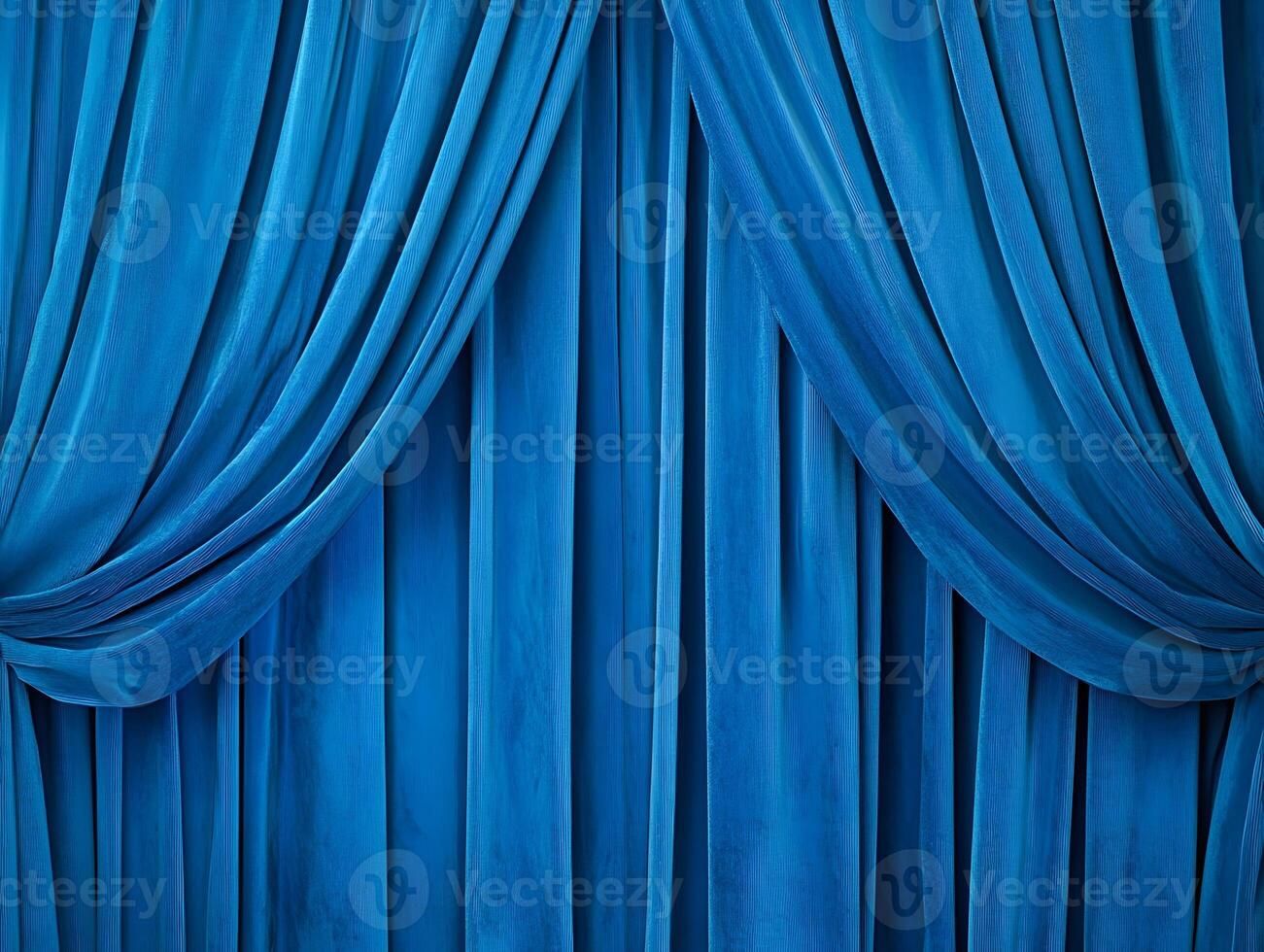 Image of Deep Blue Velvet Stage Curtains photo