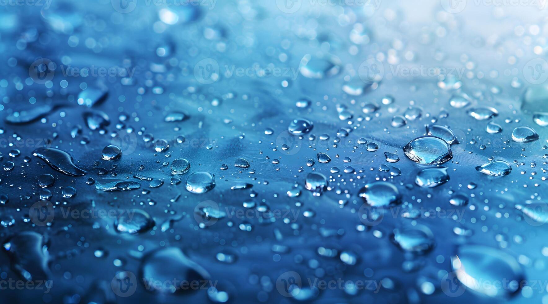 Captivating Close-Up of Water Droplets on a Surface Captured in Beautiful Blue Tones photo