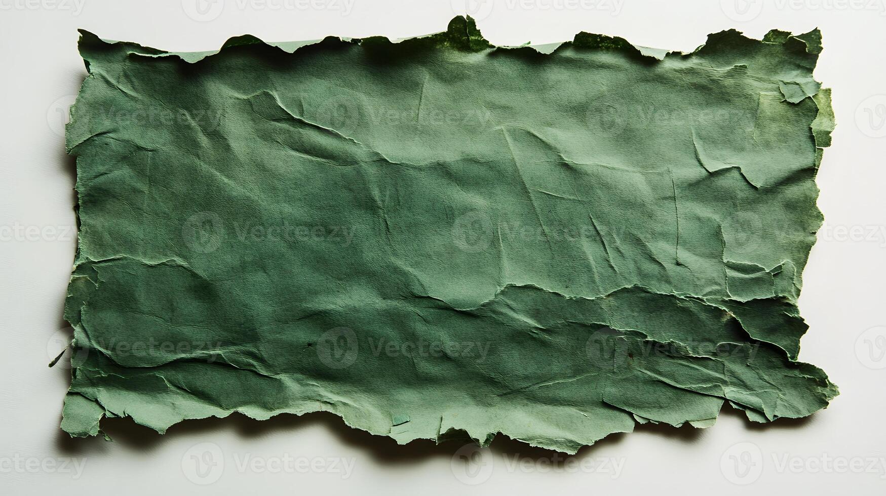 Irregularly Torn Dark Green Paper Fragment photo