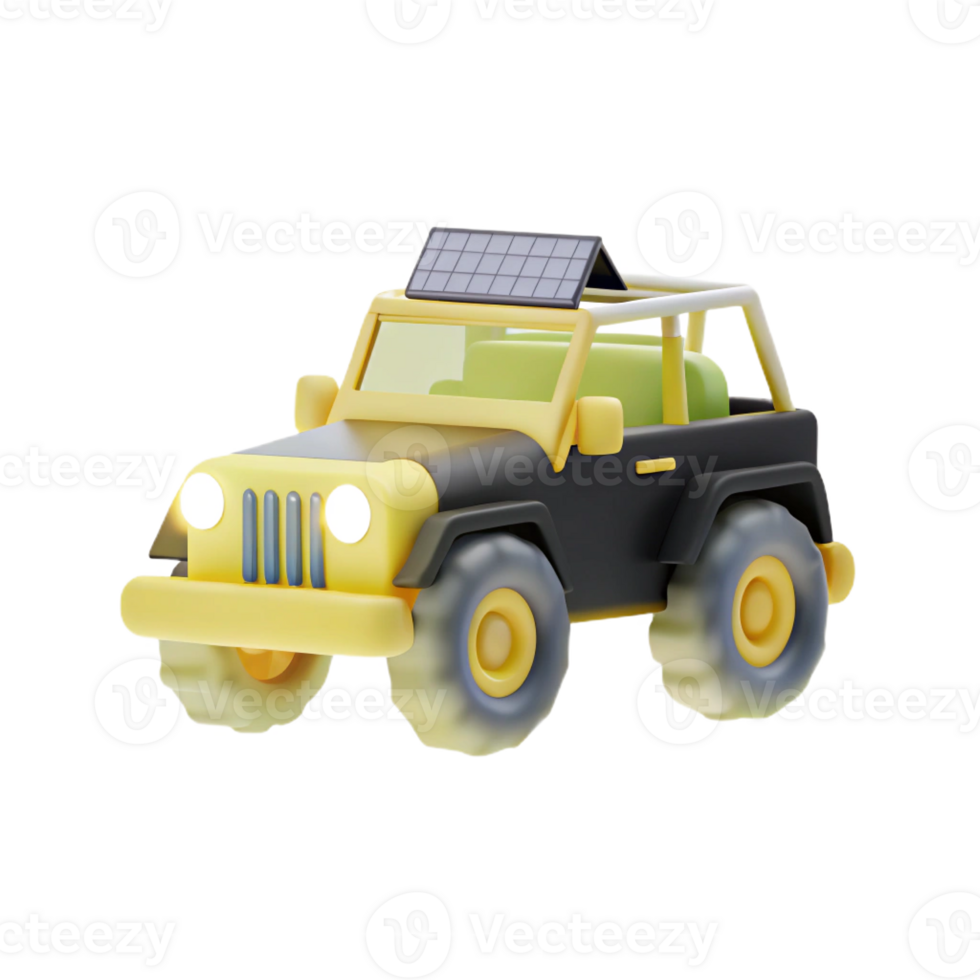 A toy car with a solar panel on top png