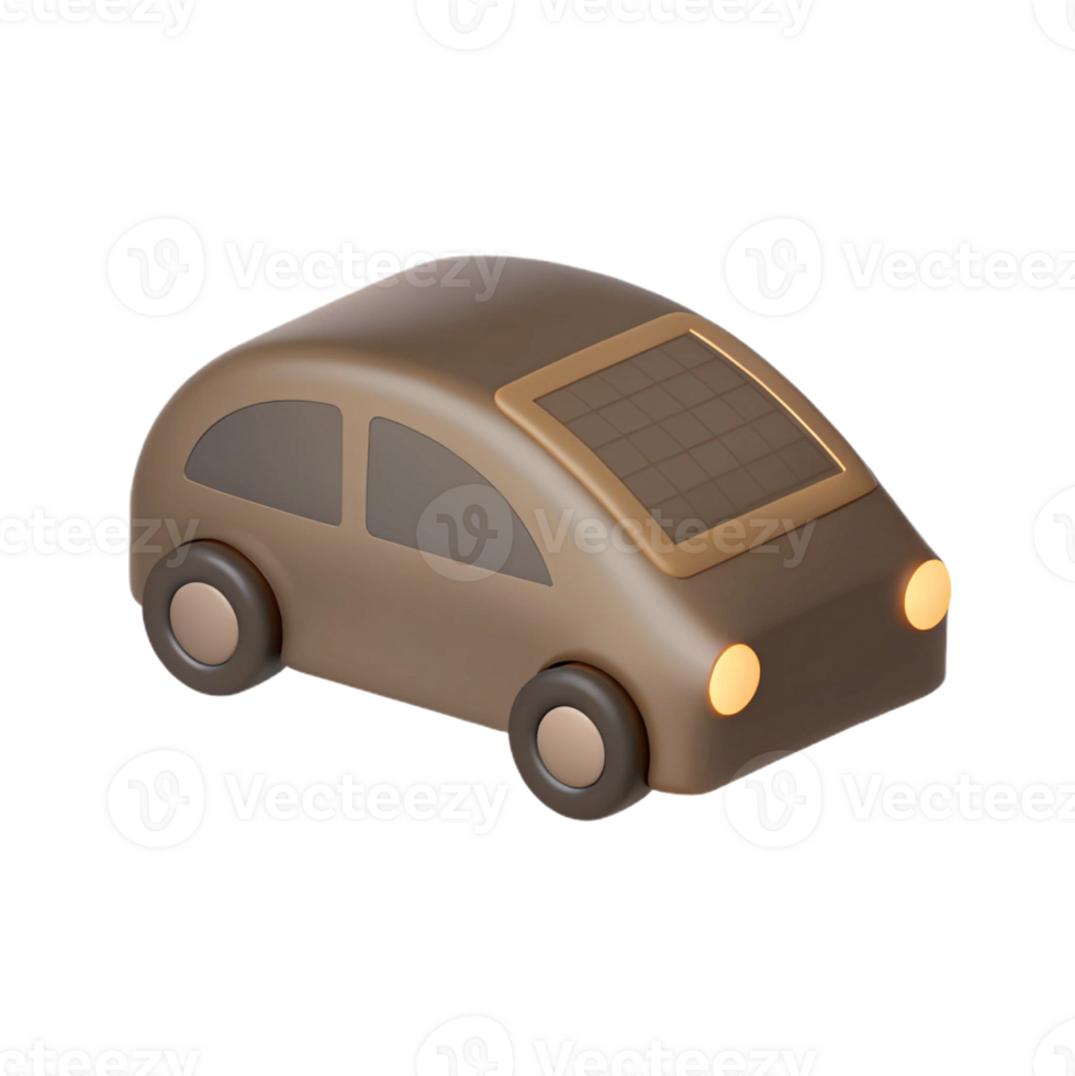 A brown car with a solar panel on the roof png