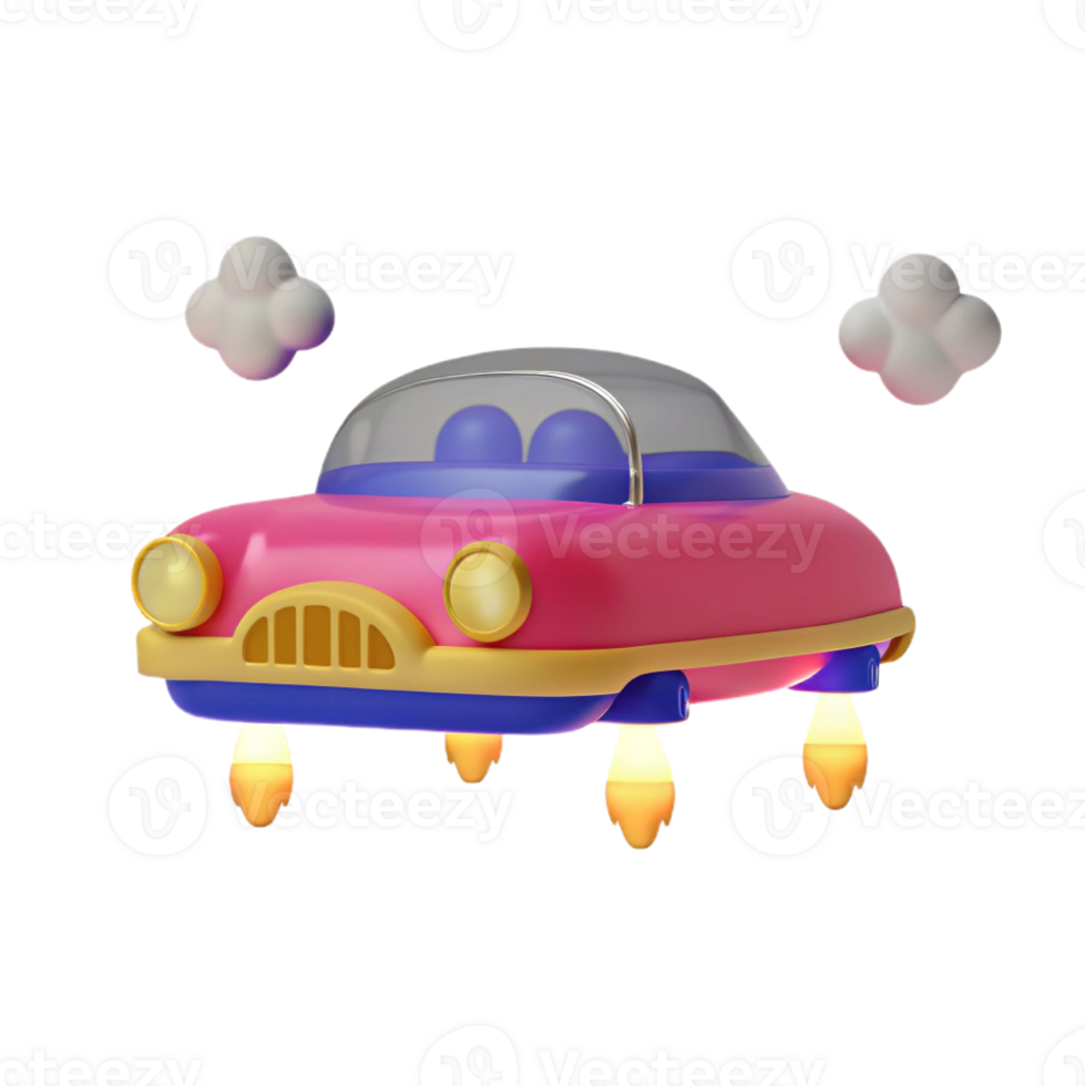 A pink car with two wheels and a cloud png