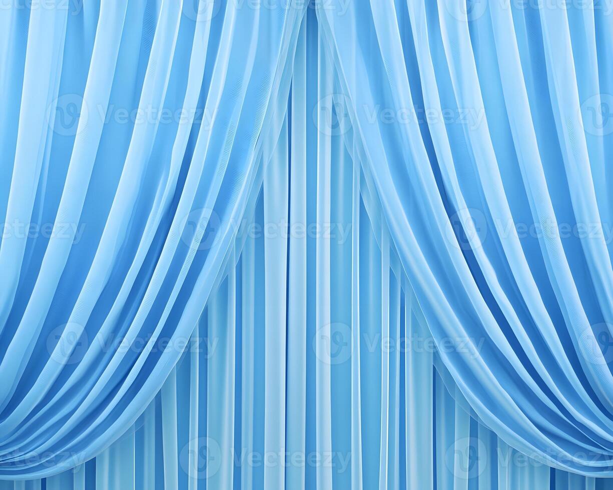 Pair of Light Blue Curtains photo