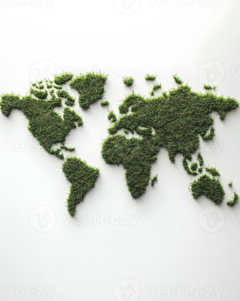 Grass Map on White Background photo
