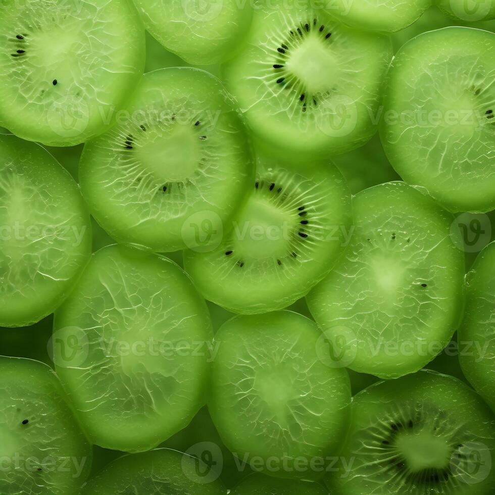 Overlapping Translucent Slices of Kiwi Fruit photo