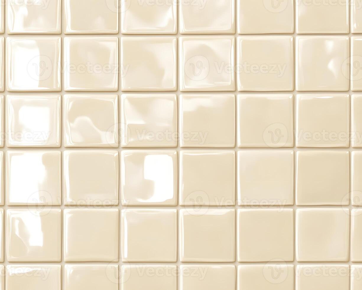 Grid of Glossy Cream-Colored Tiles photo