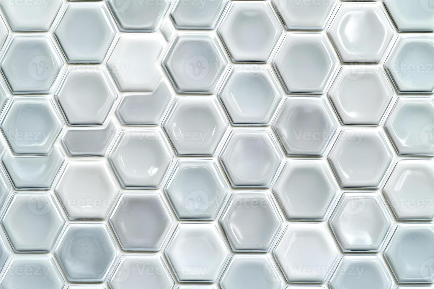 Light Gray and White Hexagonal Tile Pattern photo