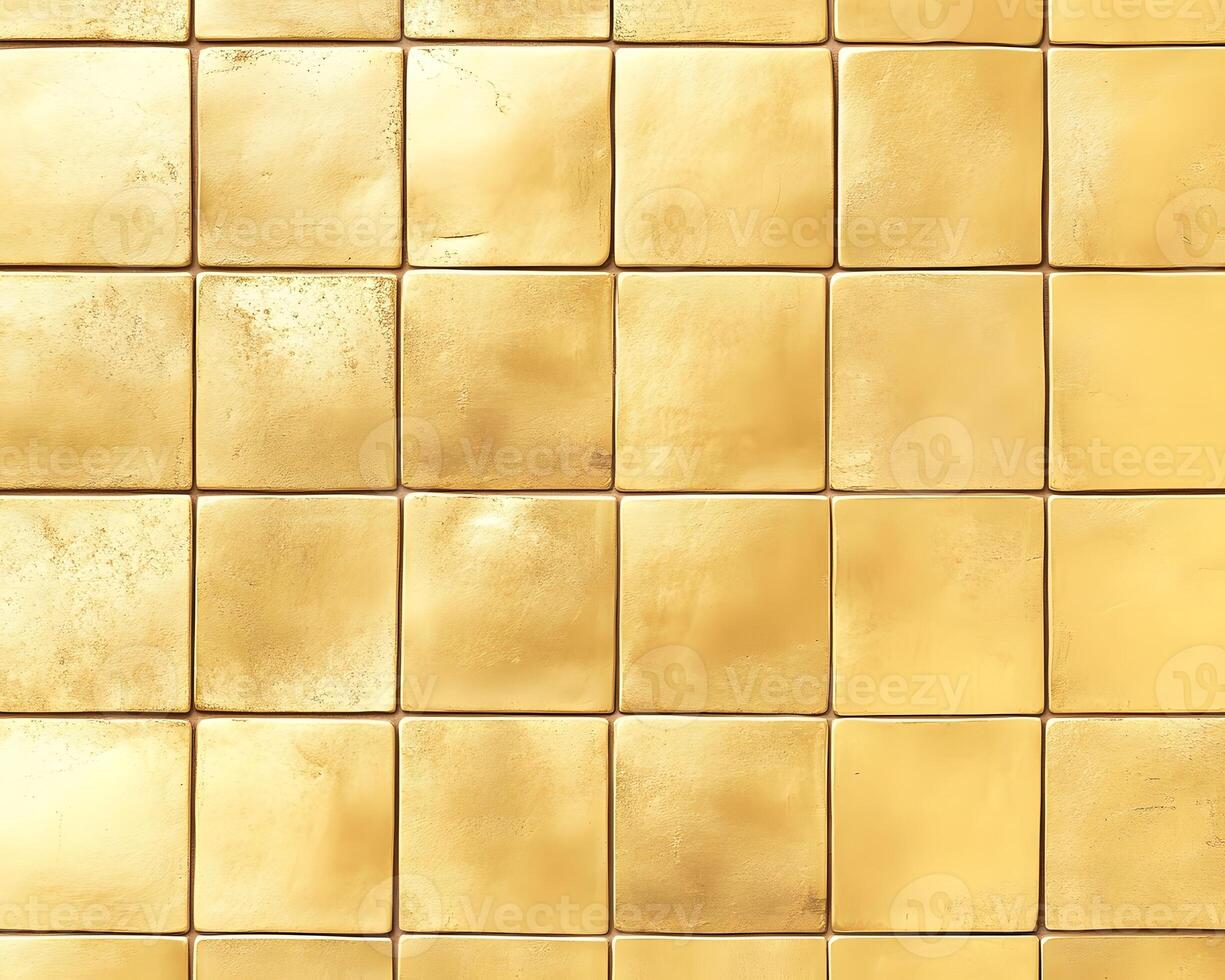 Grid of Gold-Colored Square Tiles photo
