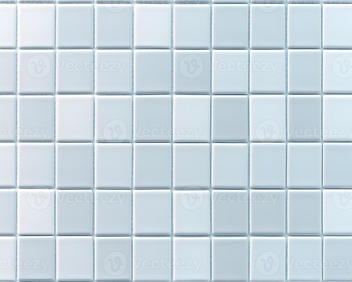 Grid of Light Blue Ceramic Square Tiles photo