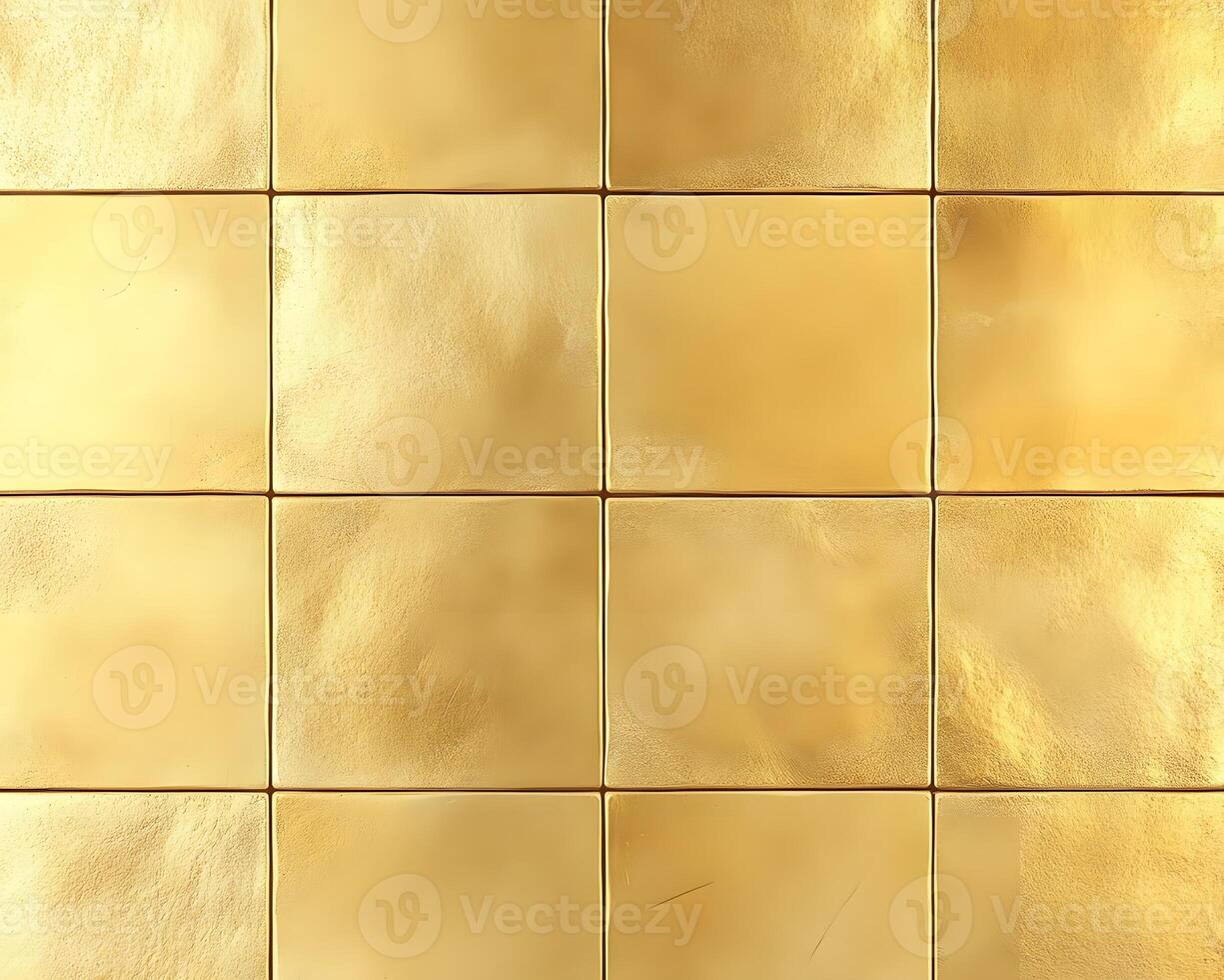 Grid of Sixteen Gold-Colored Tiles photo