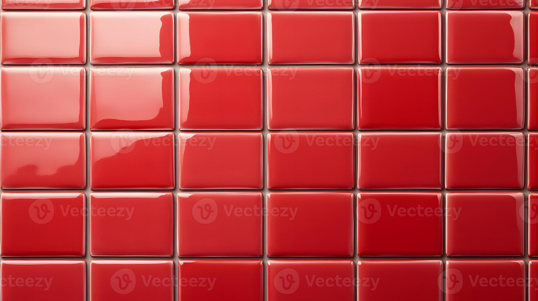 Grid of Glossy Red Rectangular Tiles photo