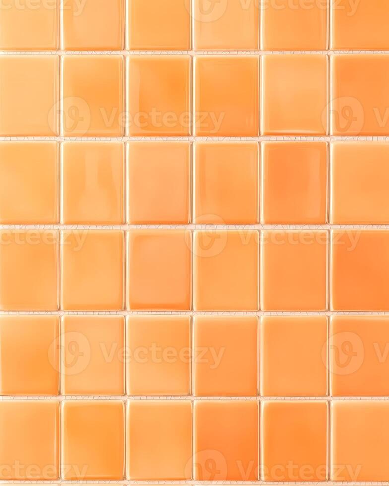 Grid of Light Orange Square Tiles photo