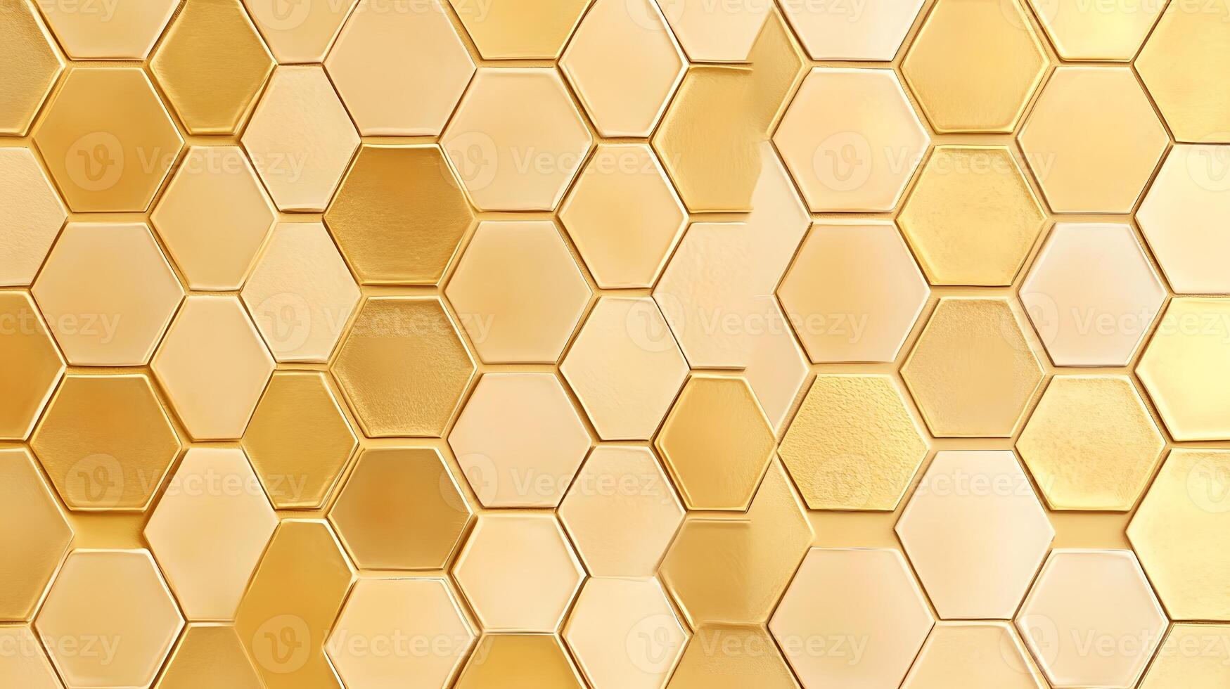 Hexagonal Gold Tile Pattern photo