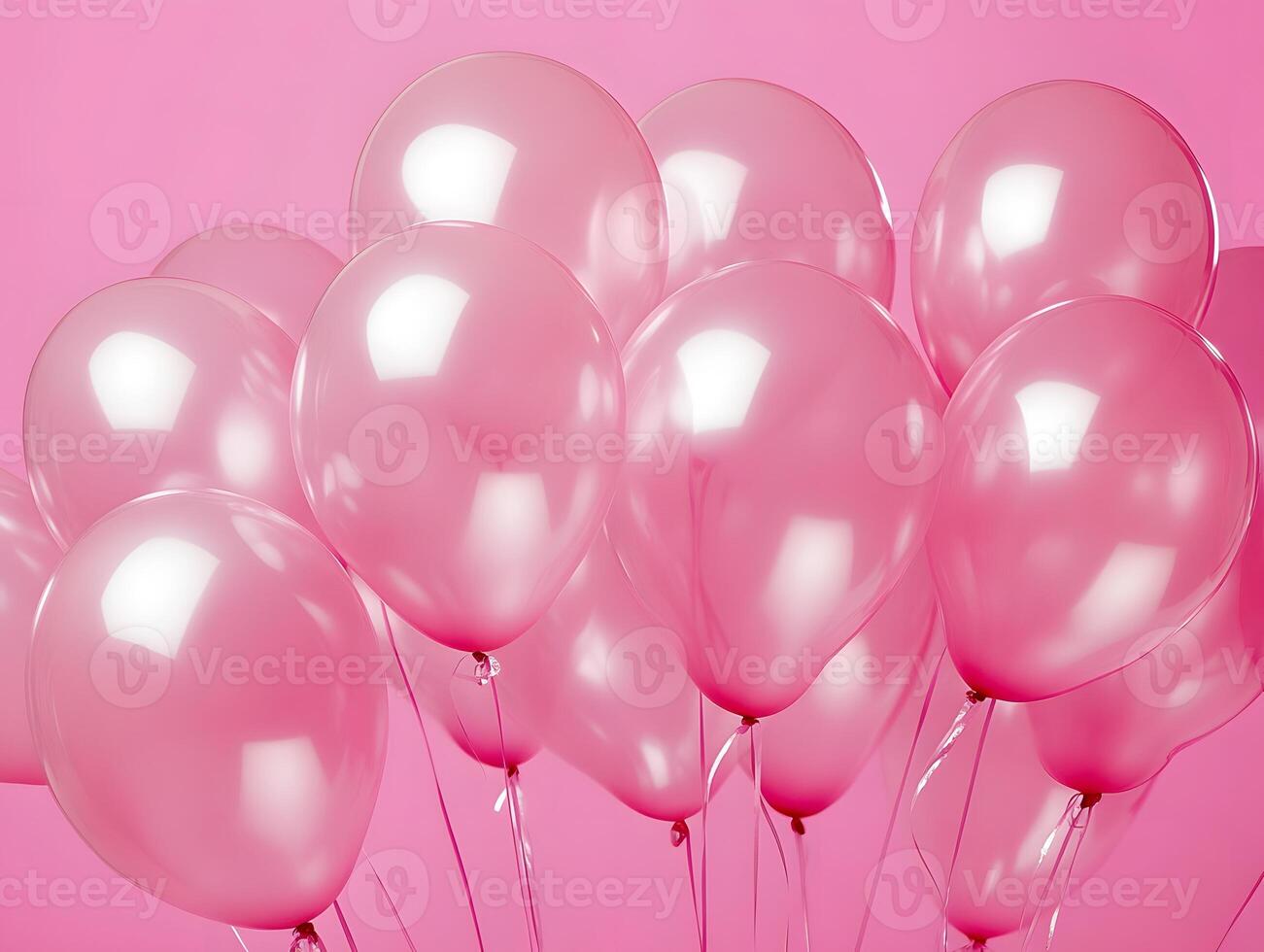 Group of Light Pink Balloons on Pink Background photo