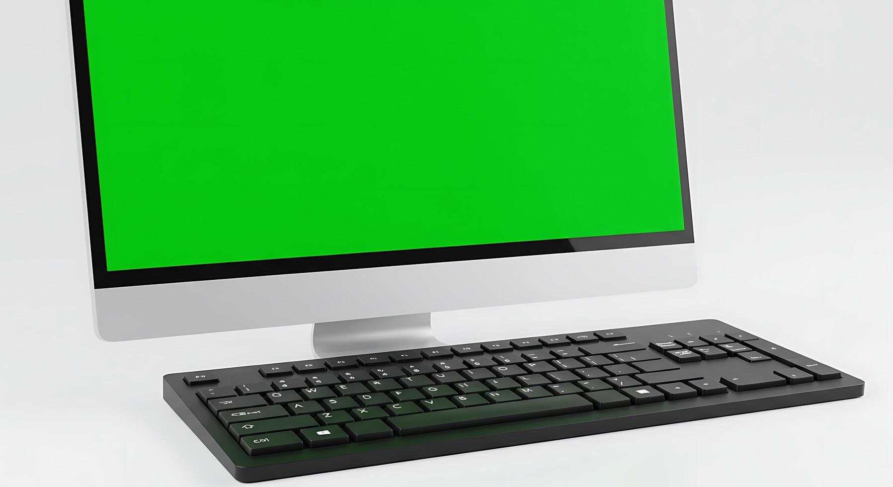 A computer monitor with a green screen on it photo