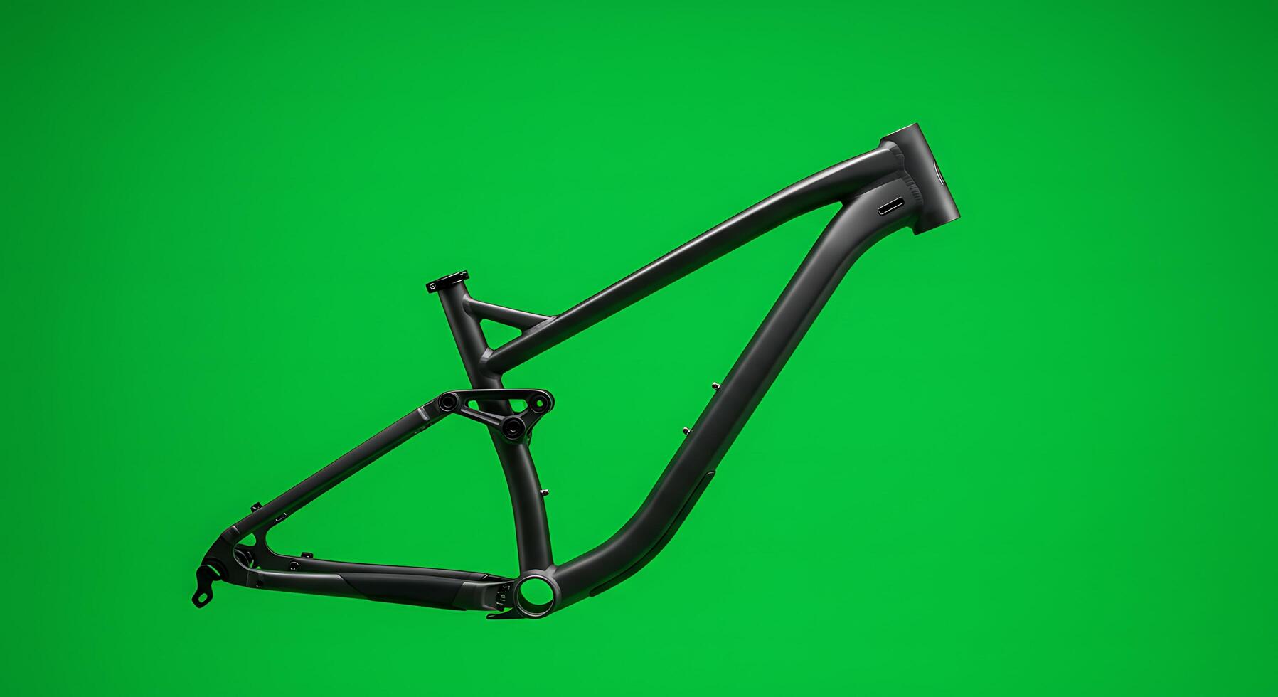 A mountain bike frame on a green screen photo