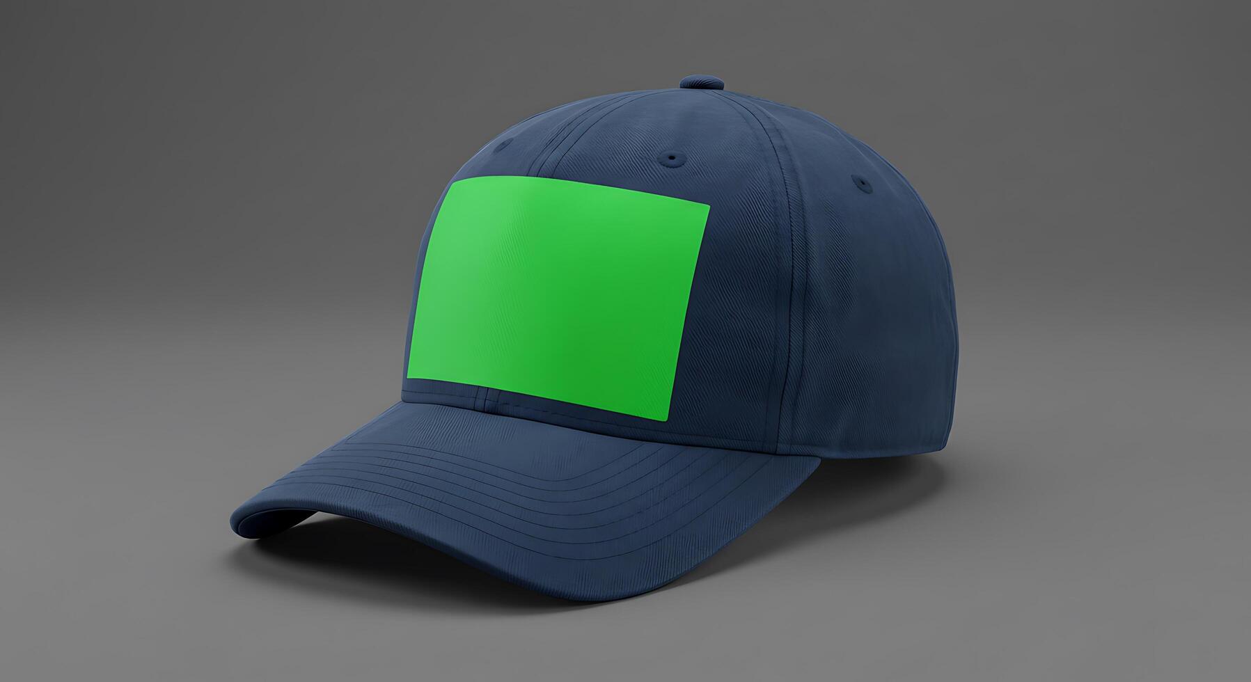 A baseball cap with a green square on it photo