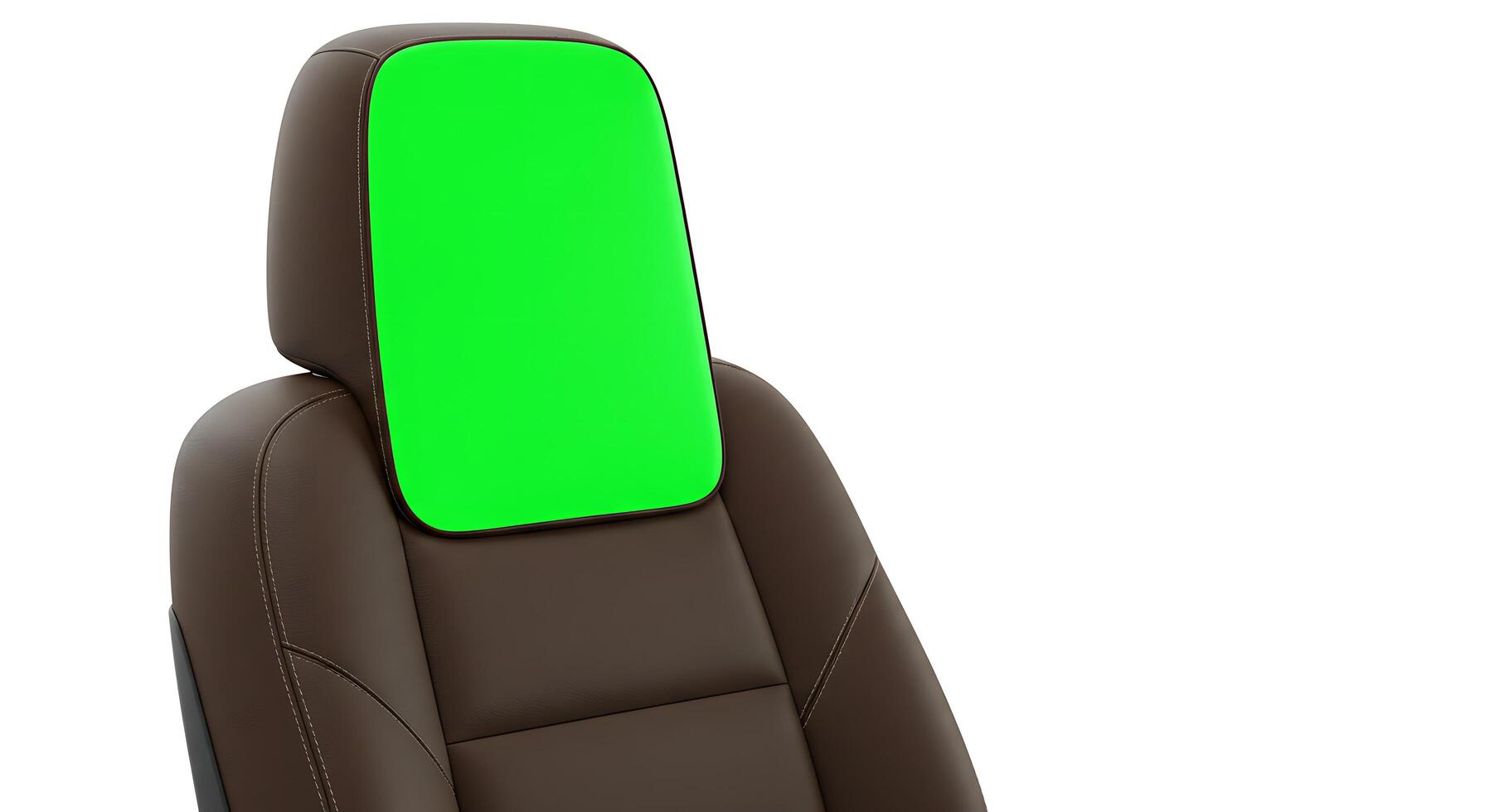 A car seat with a green light on it photo