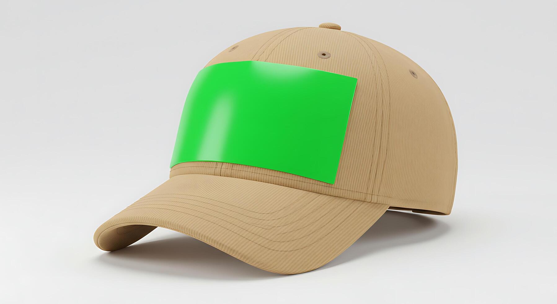 A baseball cap with a green patch on it photo