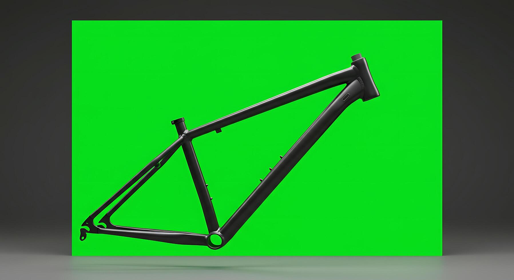 A bicycle frame on a green screen photo