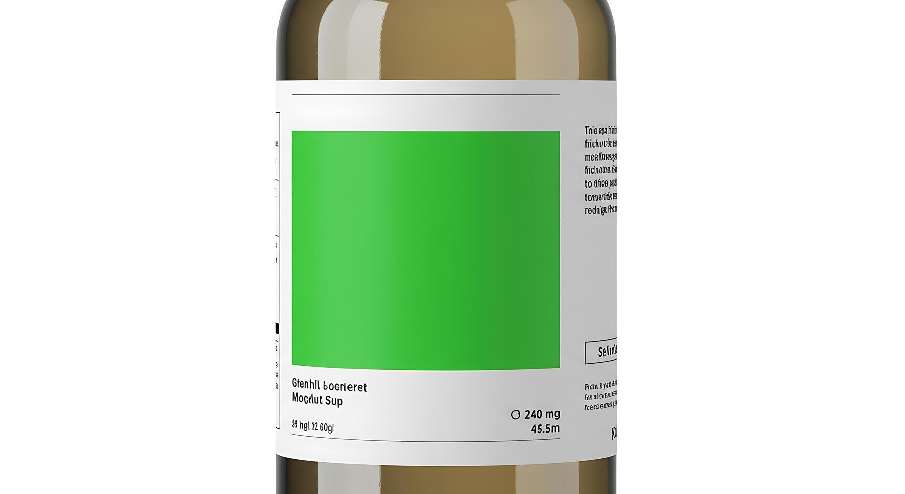 A bottle of green wine on a white background photo