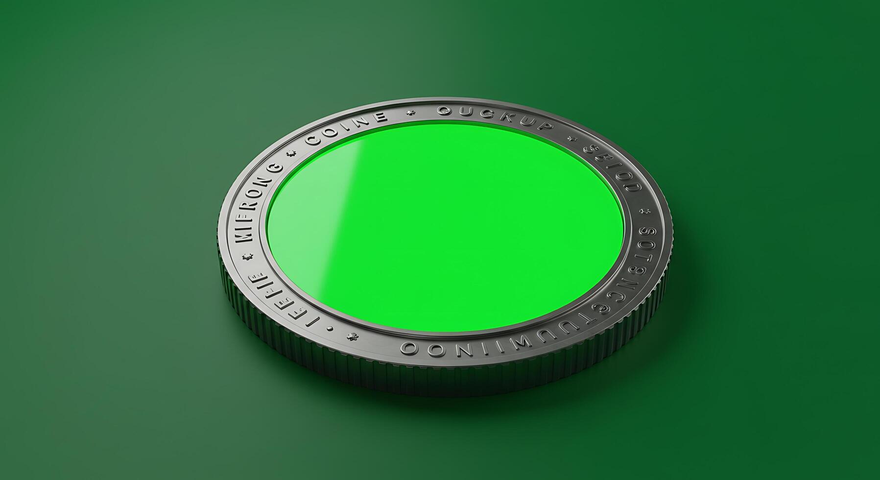 A green button on a green background photo