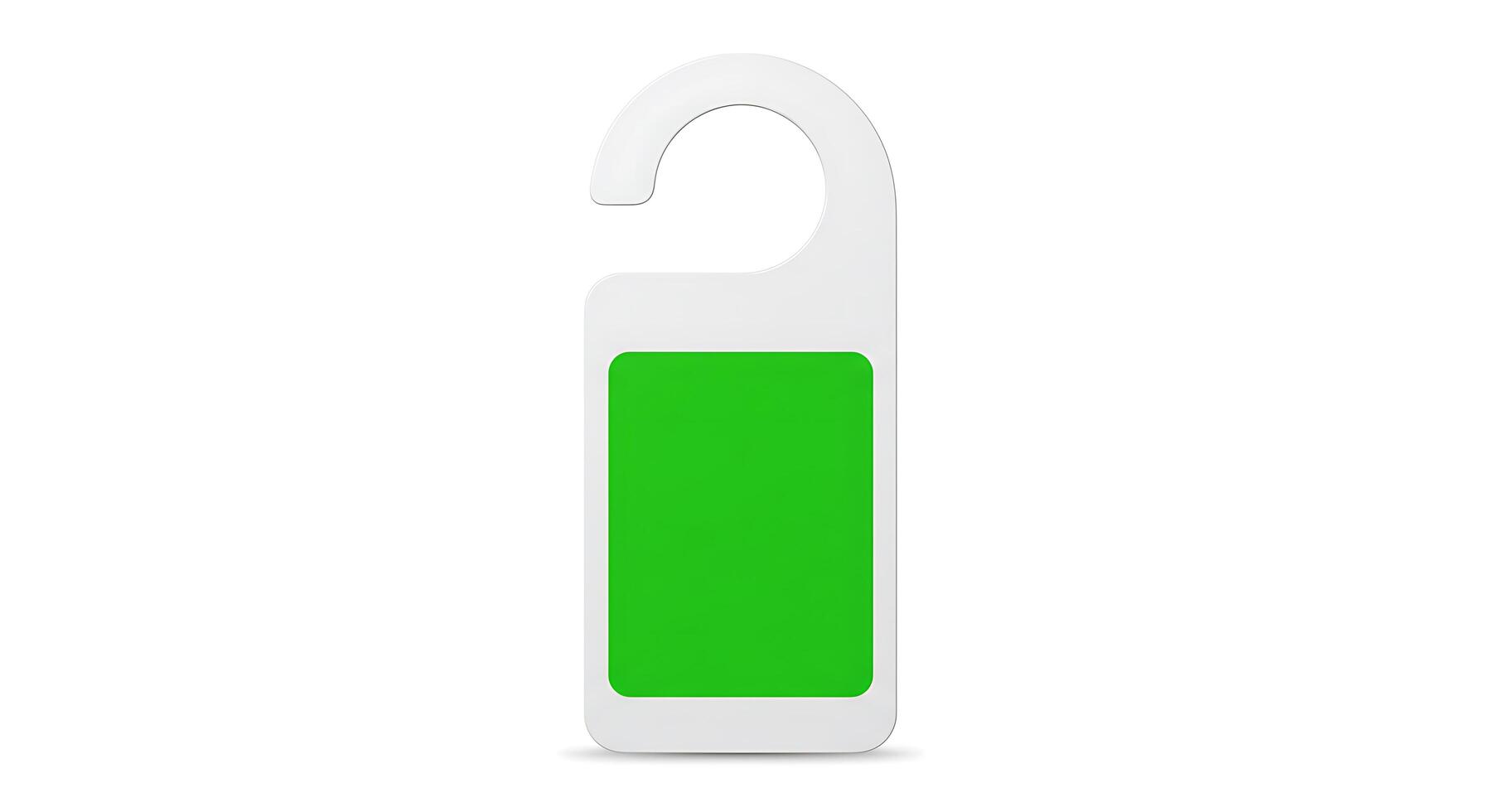 A white and green key chain with a green sticker photo
