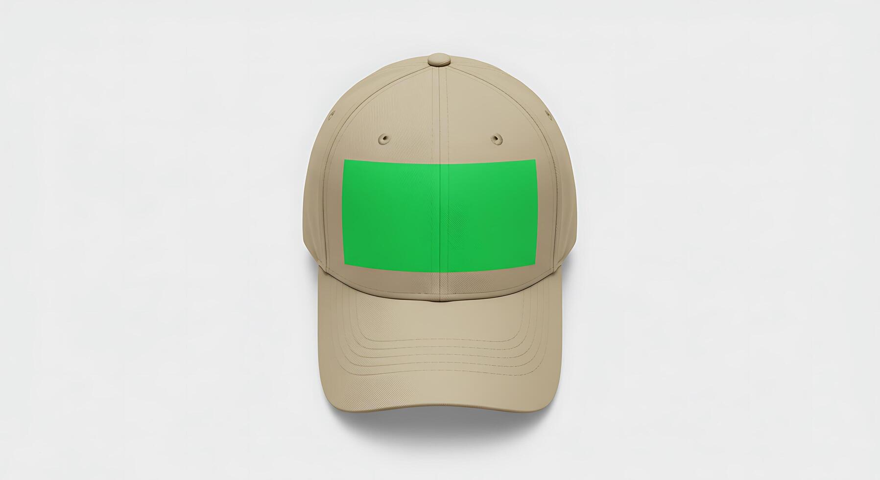 A baseball cap with a green square on it photo