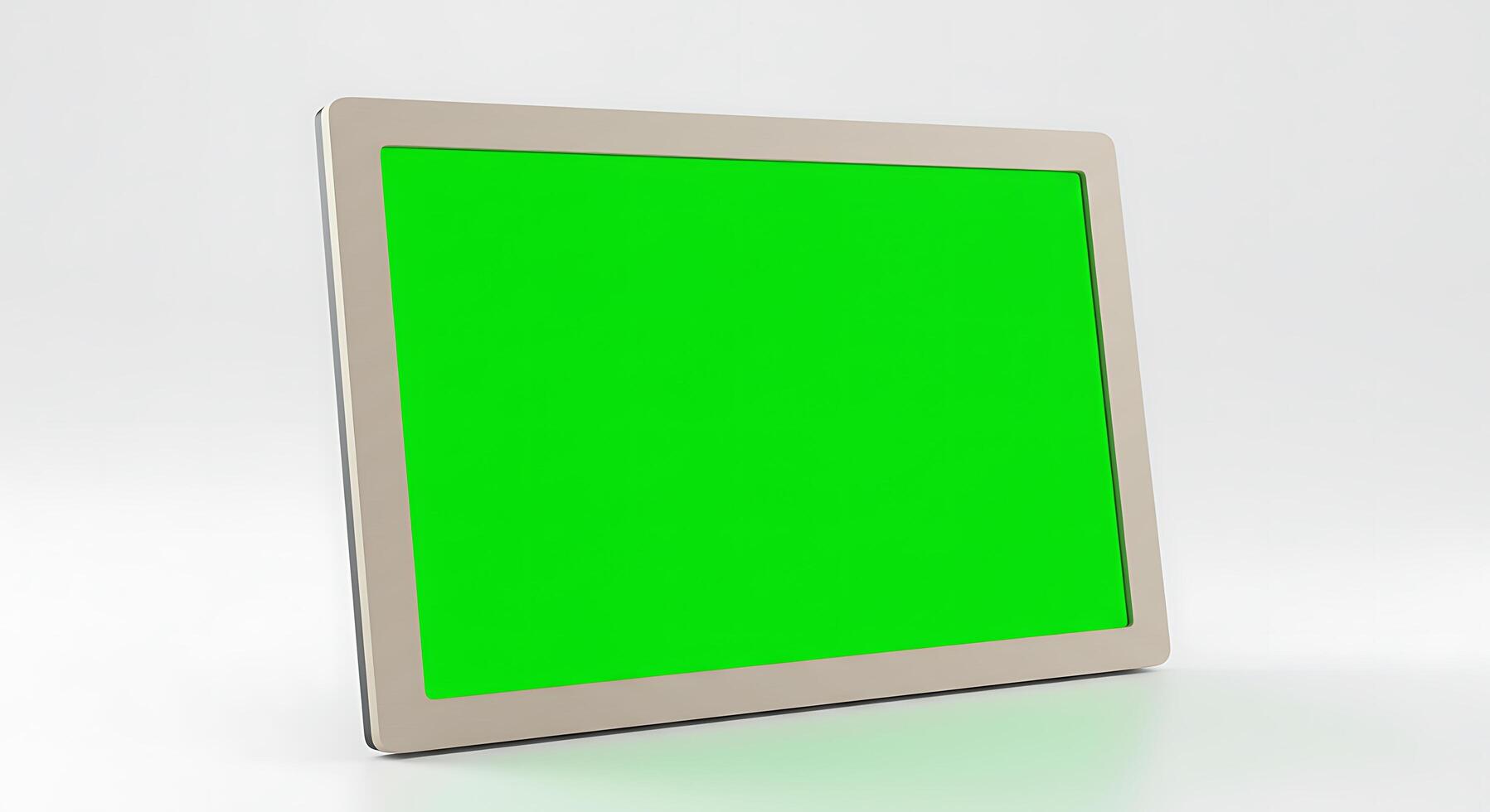 A green screen is shown in front of a white surface photo