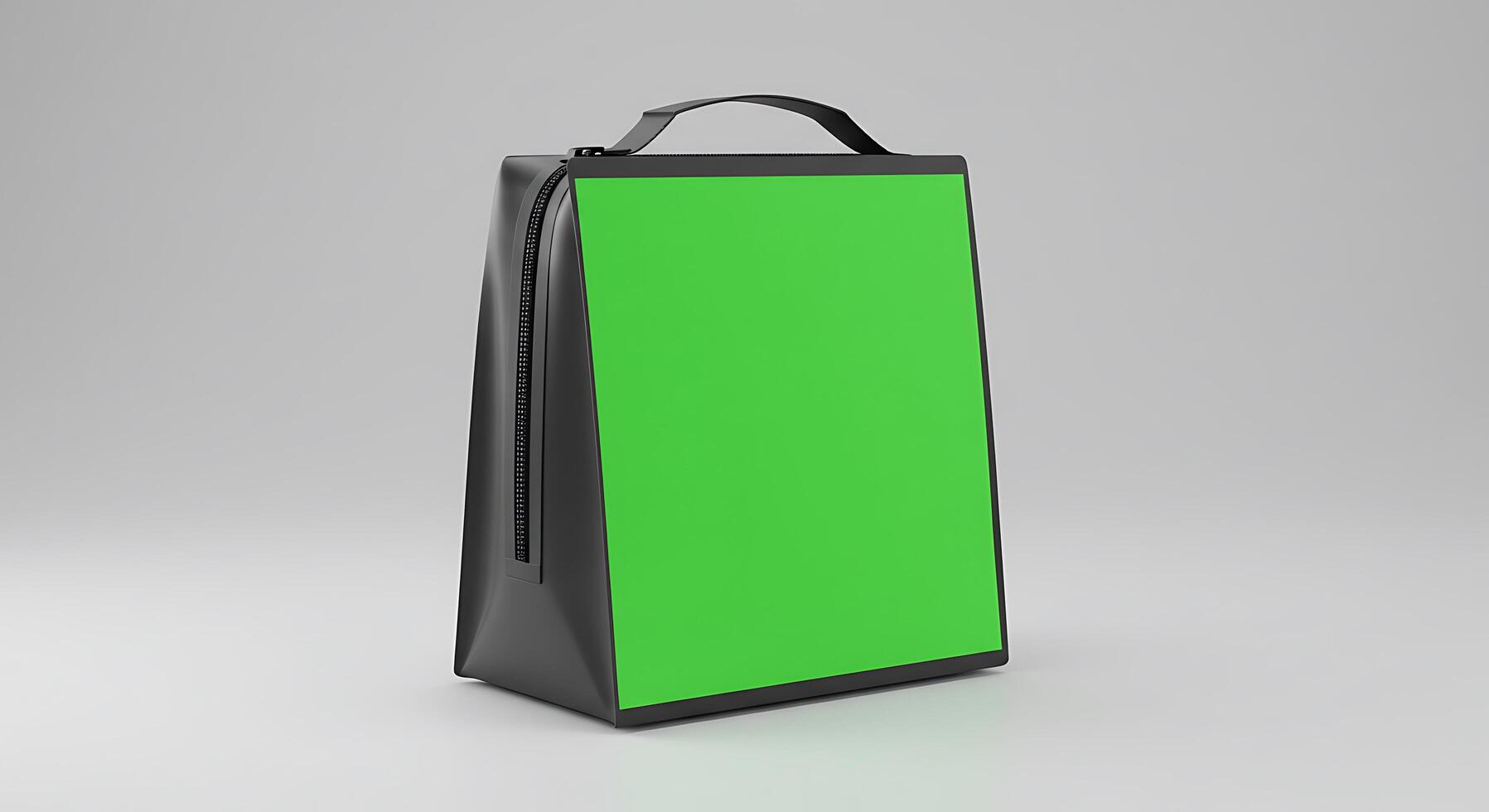 A green screen in a black bag photo