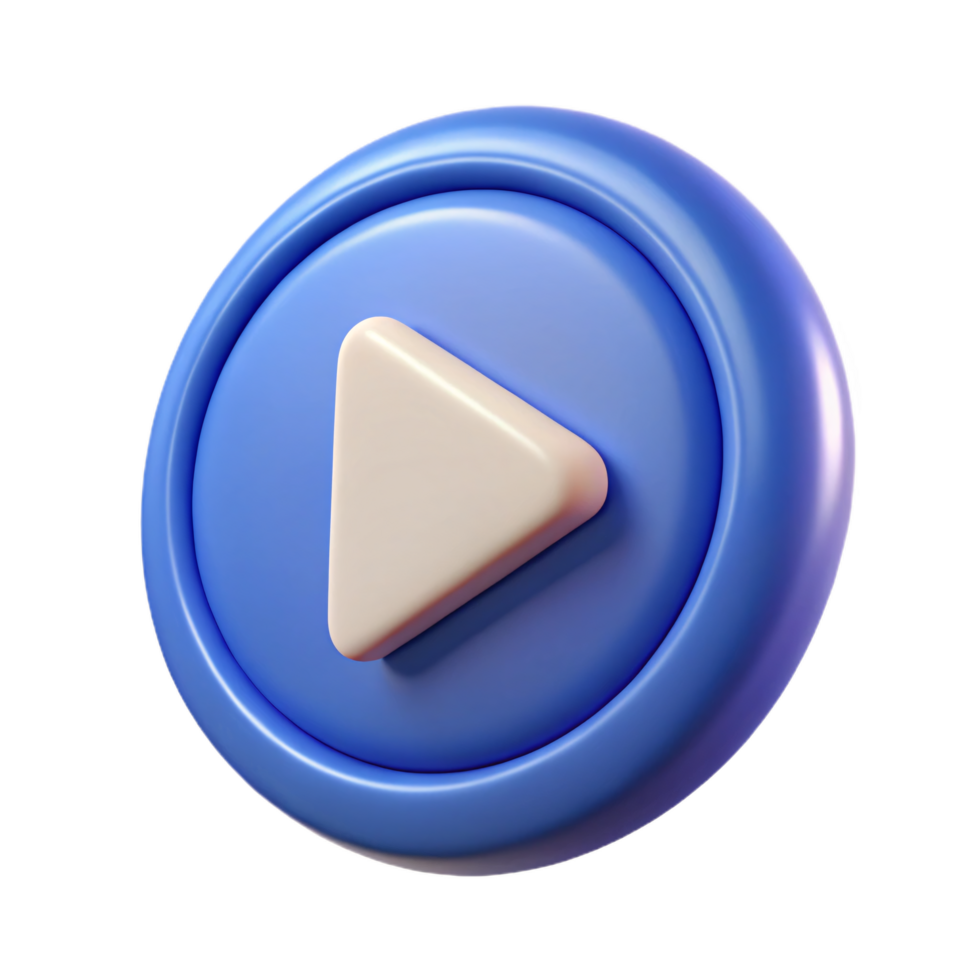 Play Button Icon in 3D Style png