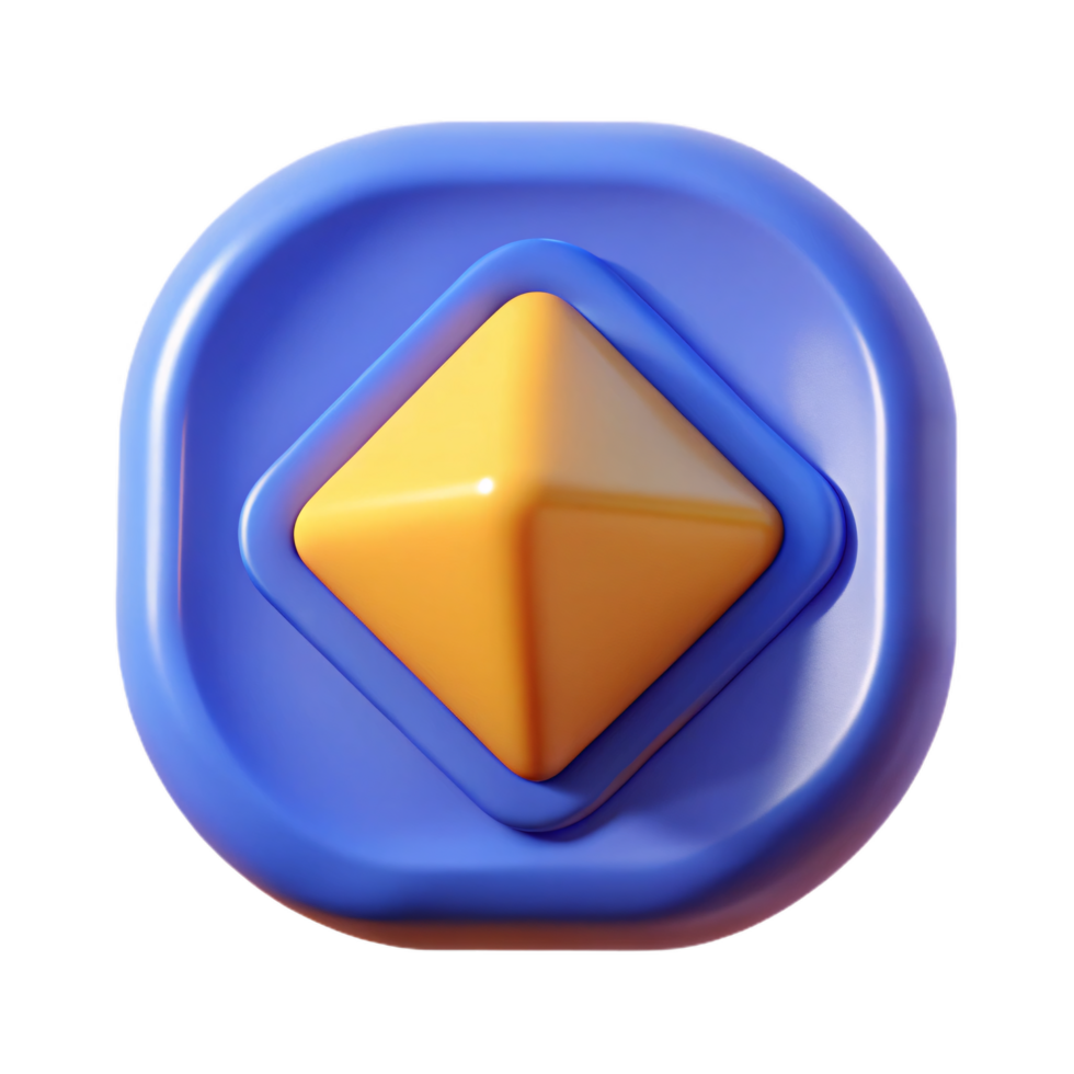 3D Rendered Geometric Icon in Blue and Orange png