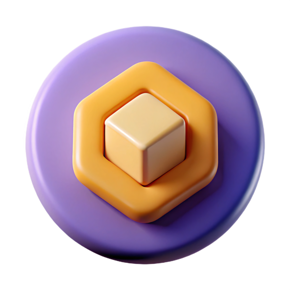 Abstract Geometric Shape Design with a Central Cube png