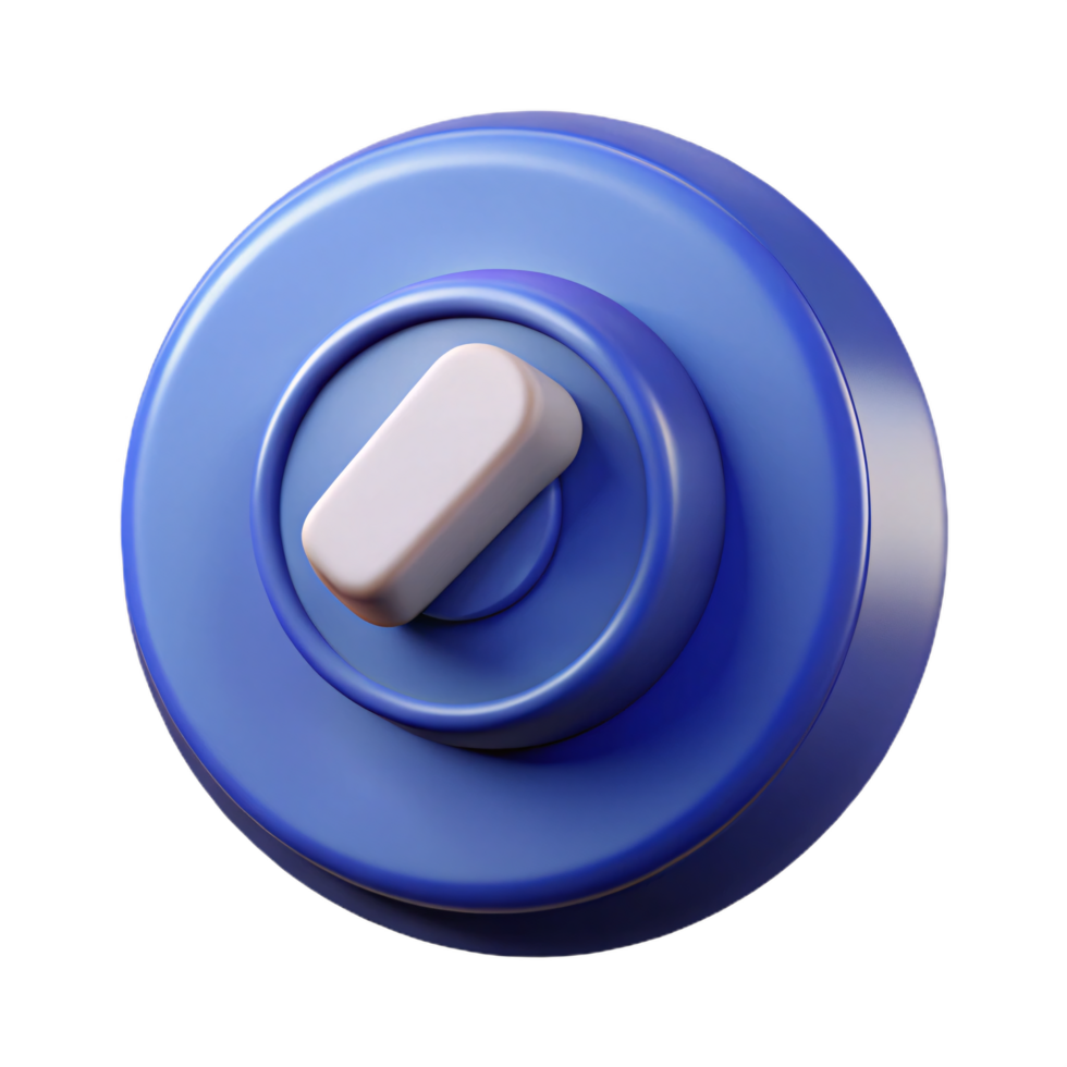 3D Render of a Modern Blue Light Switch png