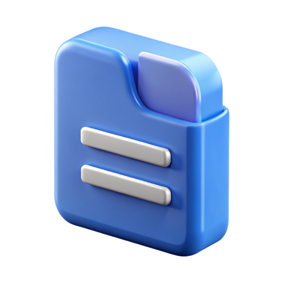 Modern 3D Rendered Blue Folder Icon png