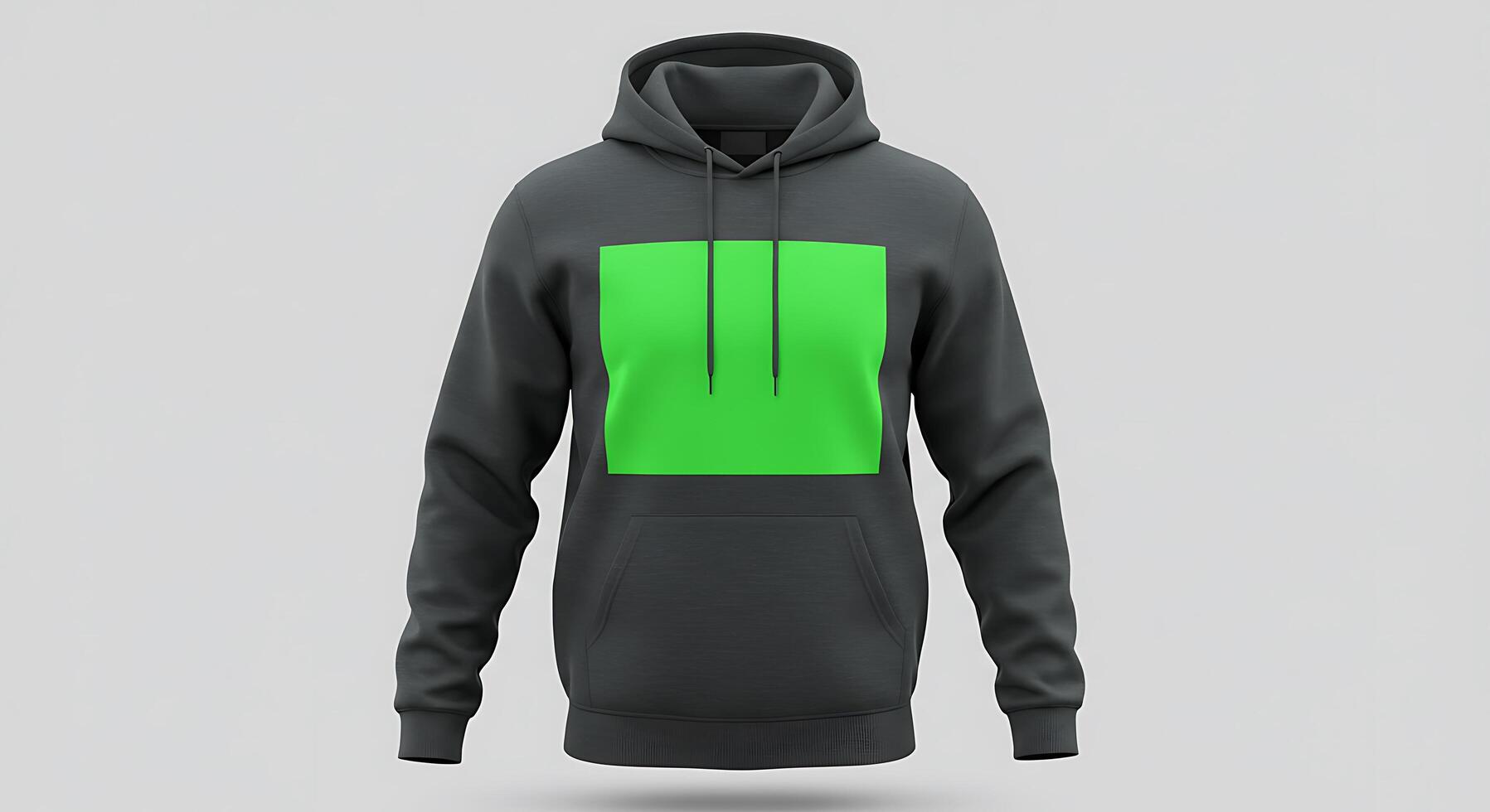 A hoodie with a green square on the front photo