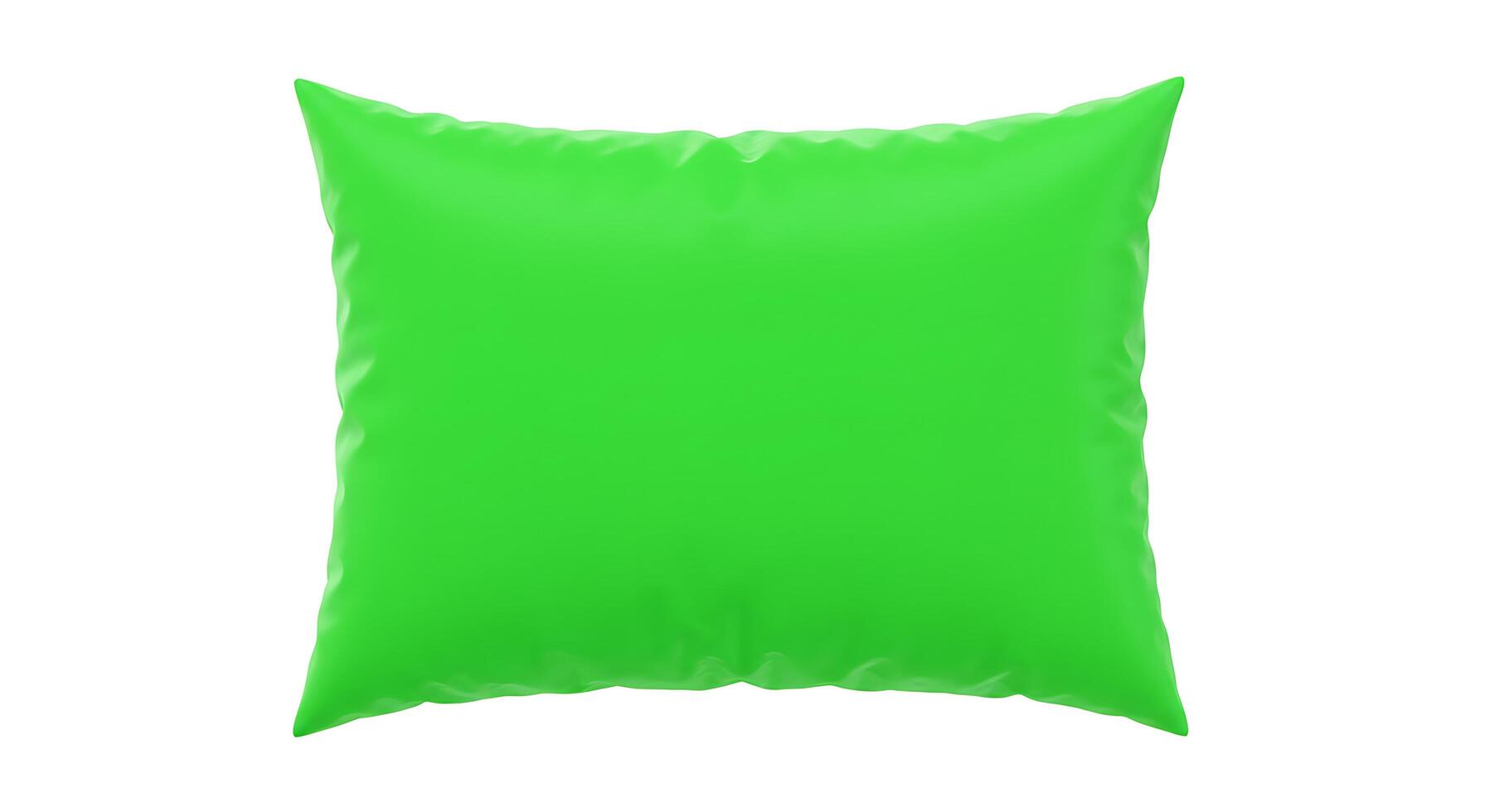 A green pillow on a white background photo