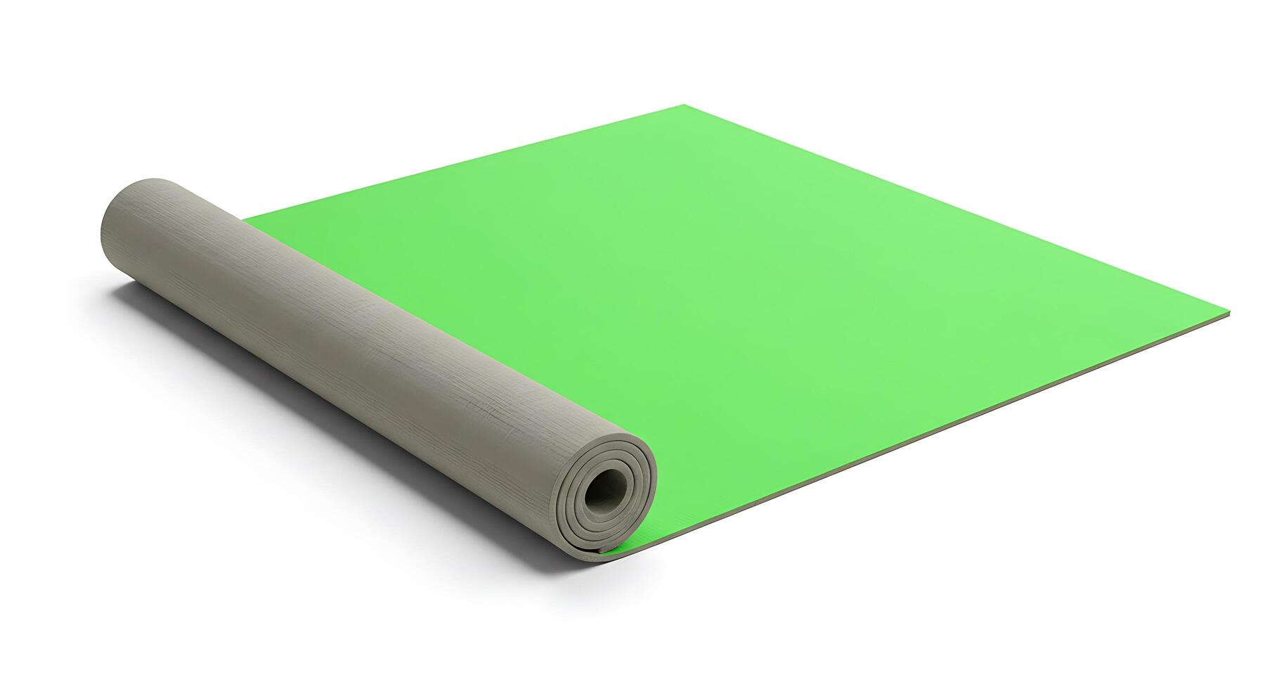 A roll of green paper on a white surface photo