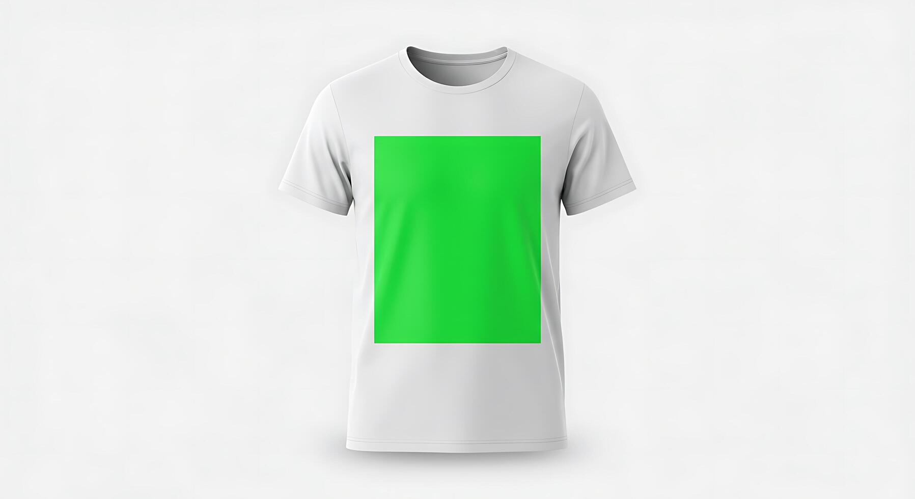 A white t - shirt with a green square on it photo