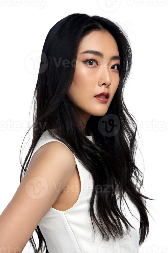 Fashionable and Energetic Young Woman with a Vibrant Look in a Modern and High-Resolution Portrait png