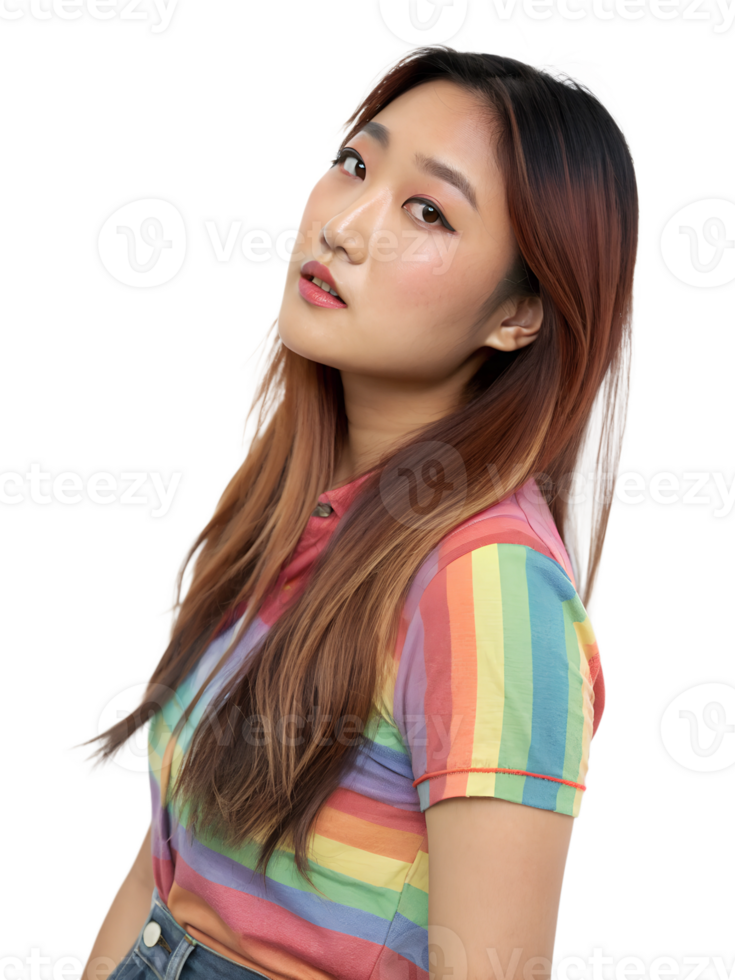 Fashion Model with a Stunning and Photogenic Face Wearing a Trendy Outfit in a Professional Portrait png