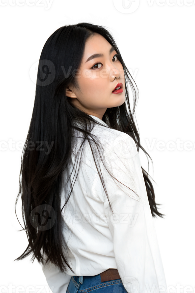 Fresh and Natural Beauty with a Cheerful Face and an Elegant Style in a High-Quality Fashion Portrait png