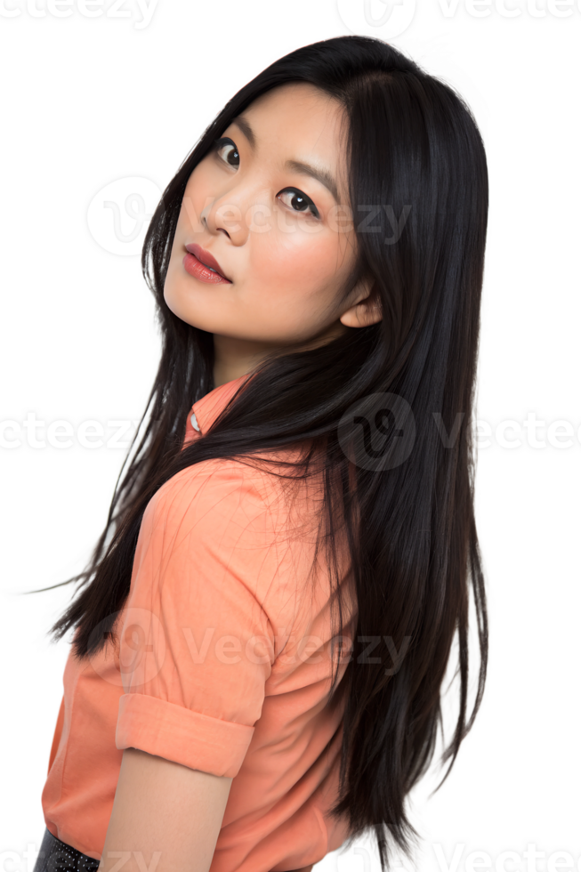 High-Quality Portrait of a Gorgeous Asian Beauty with a Fresh and Aesthetic Fashion Photography Style png