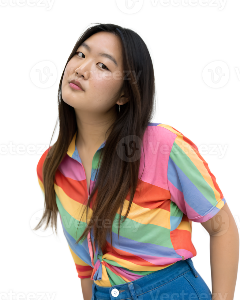Dynamic and Confident Asian Beauty with a Fresh Look in a Stunning and High-Resolution Photography png