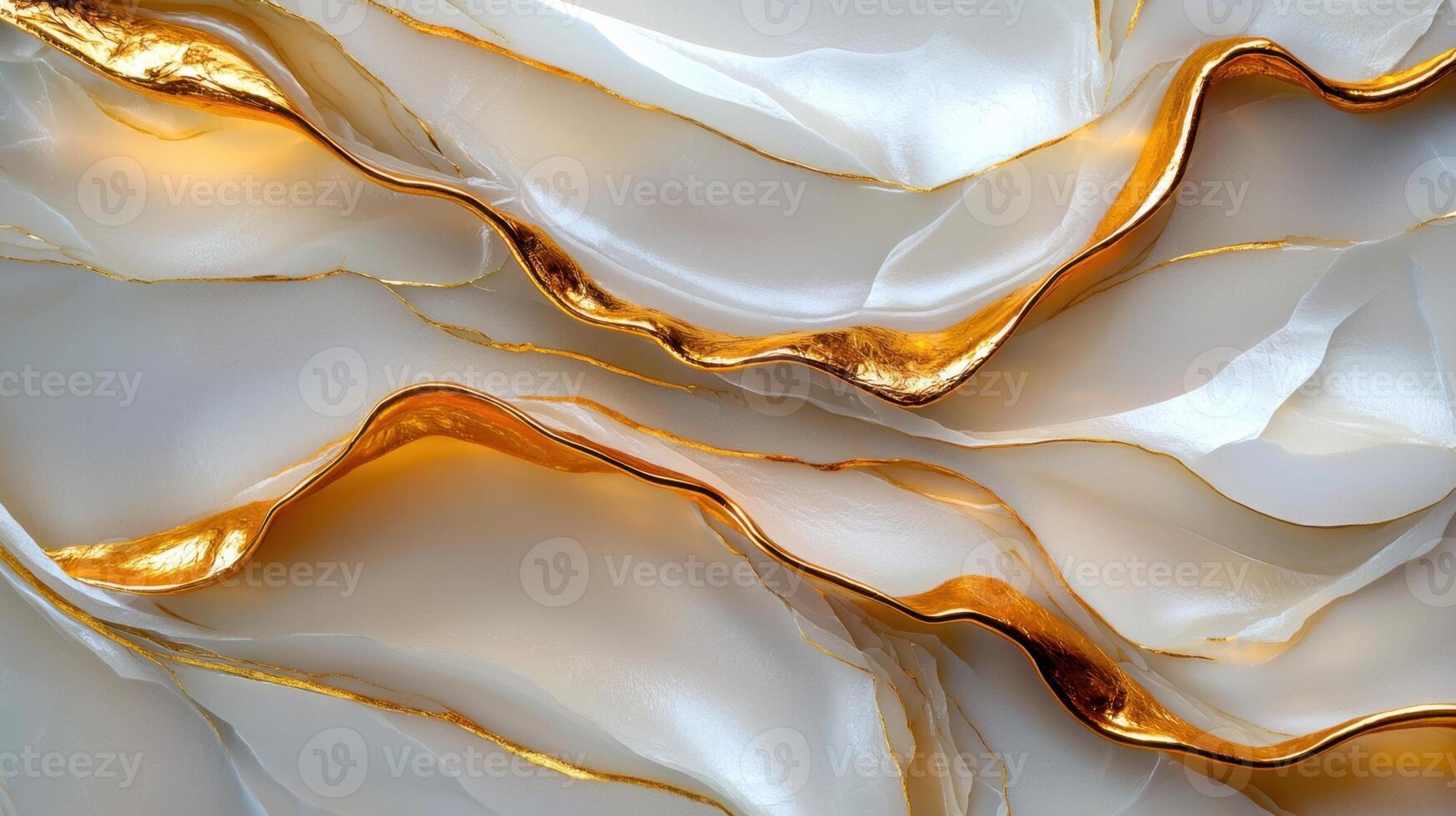 A white and gold marble background with waves photo