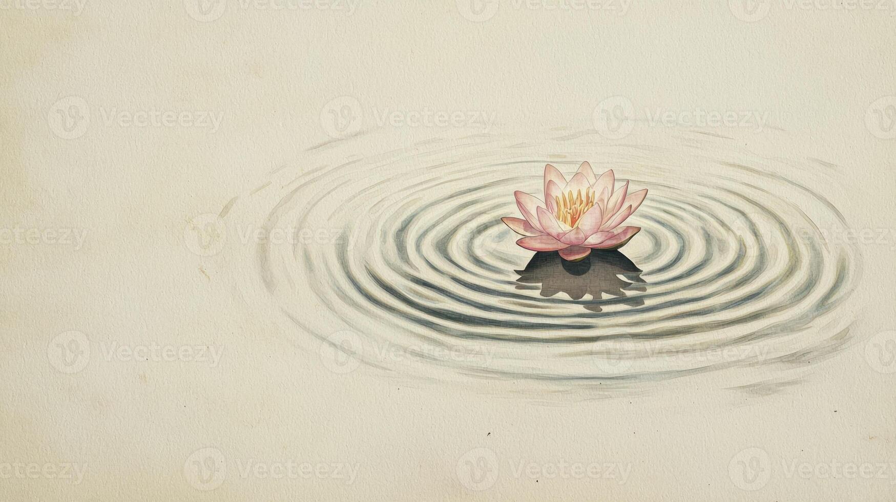 A water lily floating in a pond photo